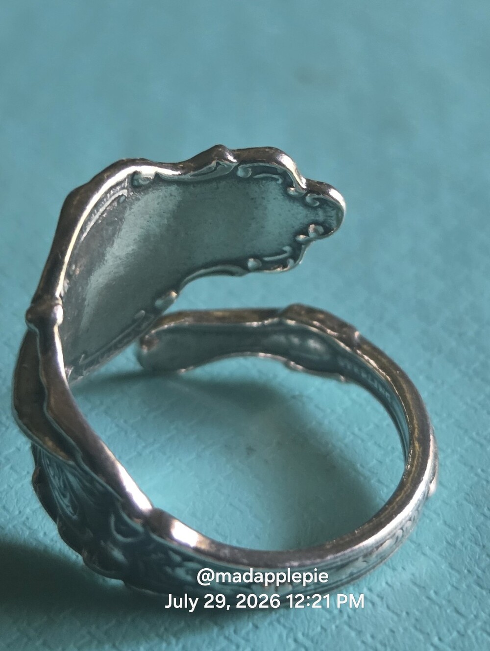Vintage Sterling Silver Goddess Woman Nude Deity Muse Nymph Spoon Ring #126 - Picture 7 of 16
